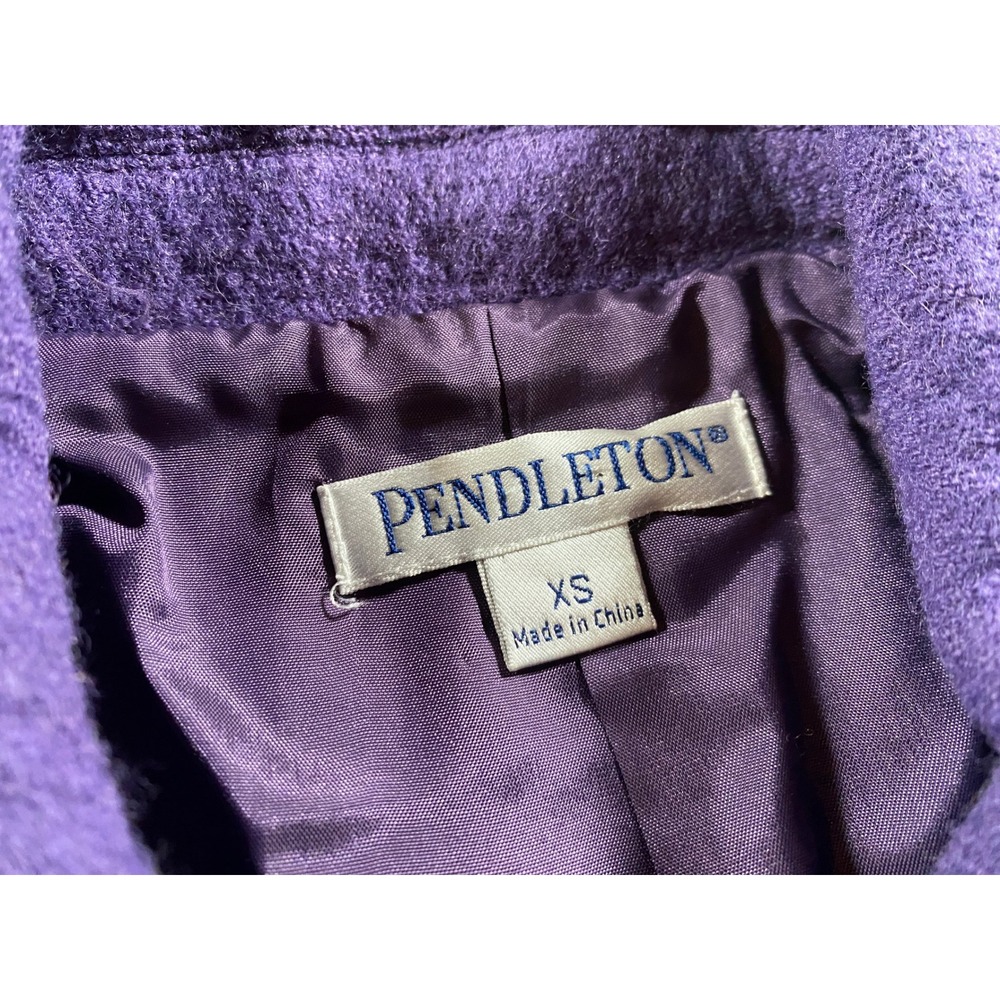Pendleton Purple 100% Merino Wool Button Front Jacket Women XS 1960s Mod Style - Picture 4 of 7